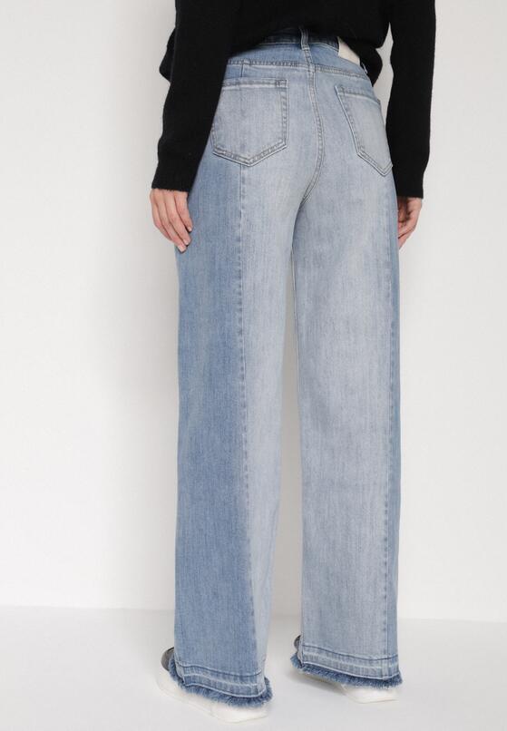 Niebieskie Dwukolorowe Jeansy o Szerokim Kroju z Wysokim Stanem Seronore 3