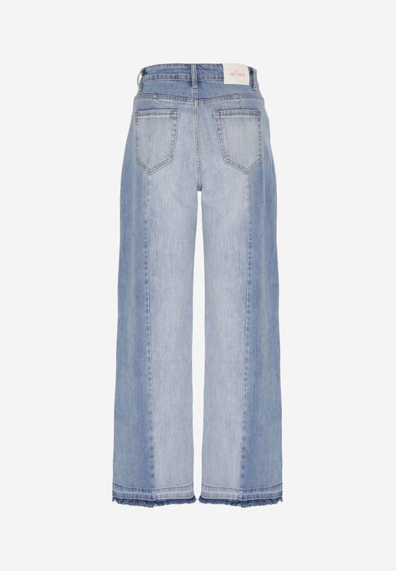 Niebieskie Dwukolorowe Jeansy o Szerokim Kroju z Wysokim Stanem Seronore 7