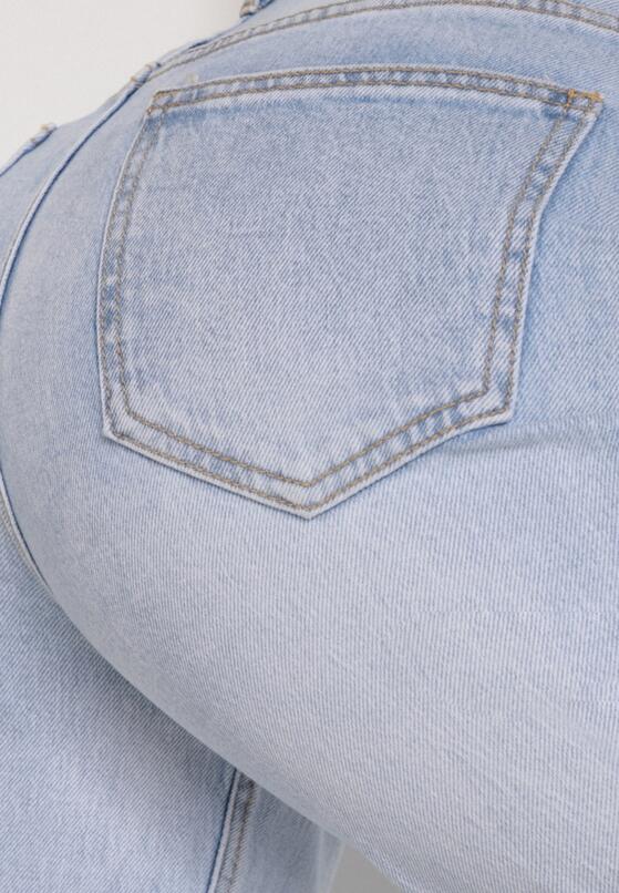 Niebieskie Jeansy o Fasonie Slouchy z Wysokim Stanem Zarinvia 5