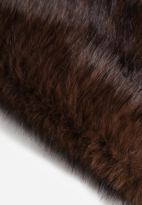 Brązowe Ponczo Etola z Futerka w Stylu Szala Cahreva 3