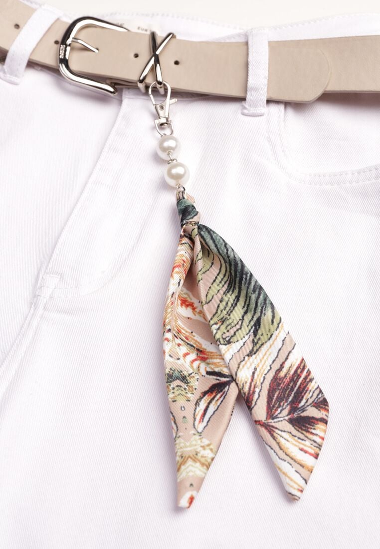 Białe Bawełniano-Wiskozowe Jeansy Mom Fit z Dodatkowym Paskiem Papheilise 8