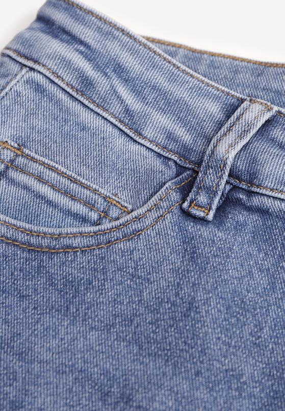 Niebieskie Szerokie Jeansy z Bawełną i Domieszką Wiskozy z Wysokim Stanem Zhein 8