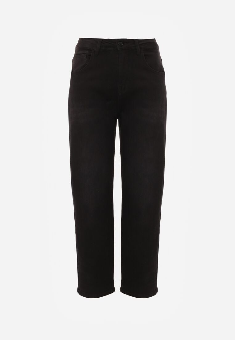 Czarne Proste Jeansy z Wysokim Stanem z Bawełną i Domieszką Wiskozy Dhysrelle 6
