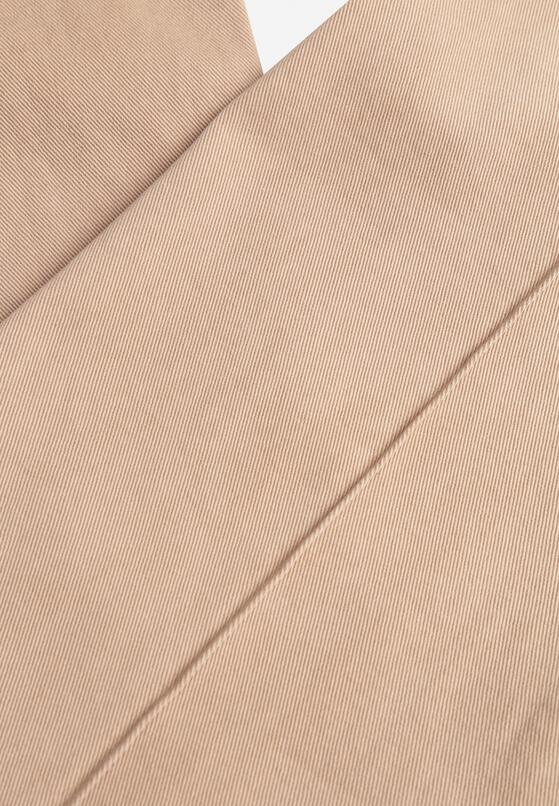 Beżowe Szerokie Jeansy z Bawełny z Wysokim Stanem i Pionowymi Przeszyciami Keperise 8