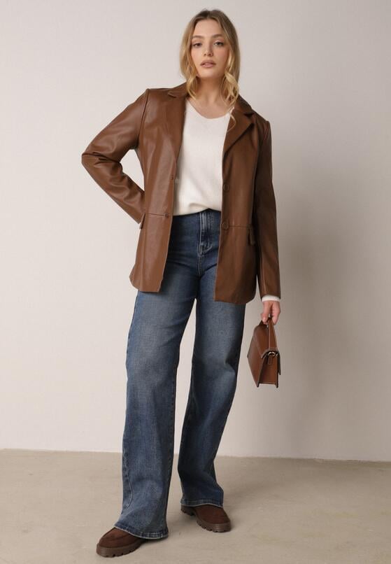 Niebieskie Szerokie Jeansy z Bawełną i Domieszką Wiskozy z Wysokim Stanem Crianise 1