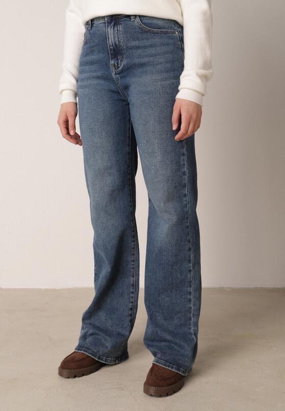 Niebieskie Szerokie Jeansy z Bawełną i Domieszką Wiskozy z Wysokim Stanem Crianise 2