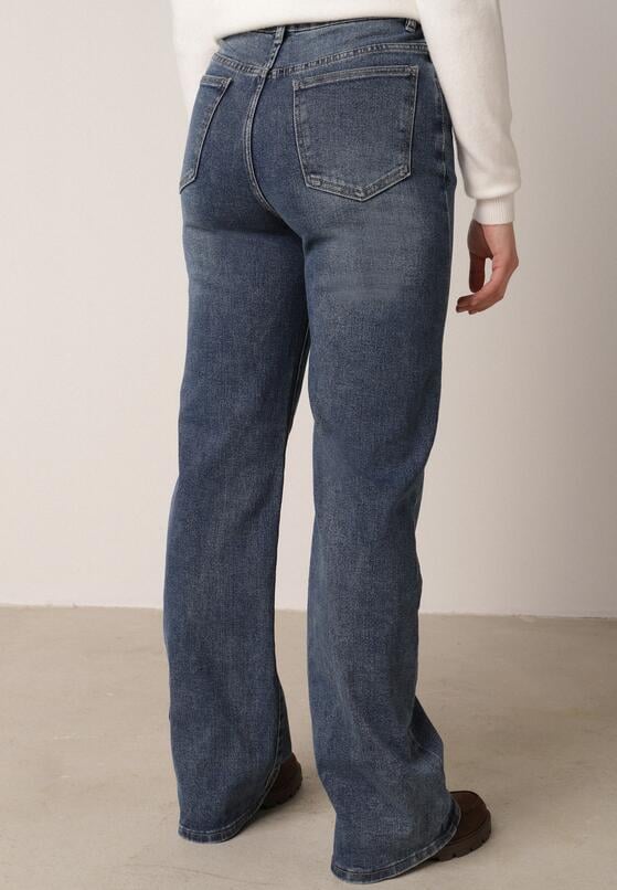 Niebieskie Szerokie Jeansy z Bawełną i Domieszką Wiskozy z Wysokim Stanem Crianise 3