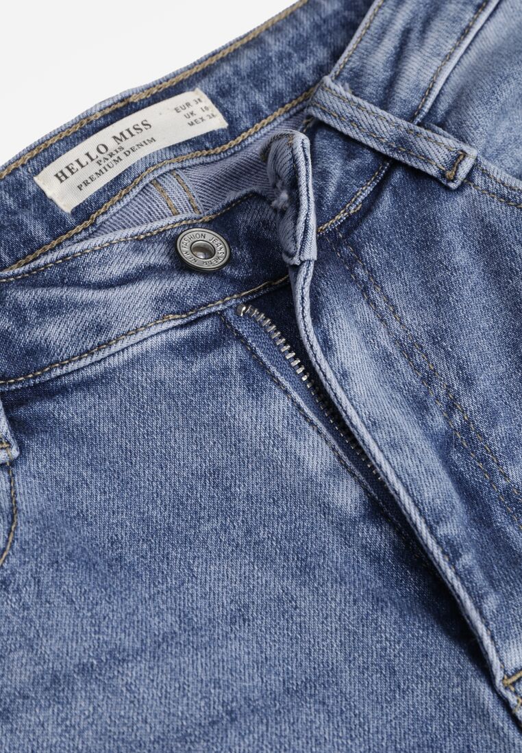 Niebieskie Jeansy Dzwony z Bawełny z Wysokim Stanem Nemenphite 8