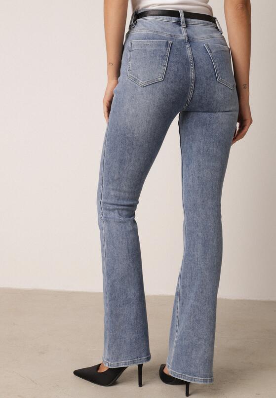 Niebieskie Jeansy Dzwony z Bawełny z Wysokim Stanem Nemenphite 3