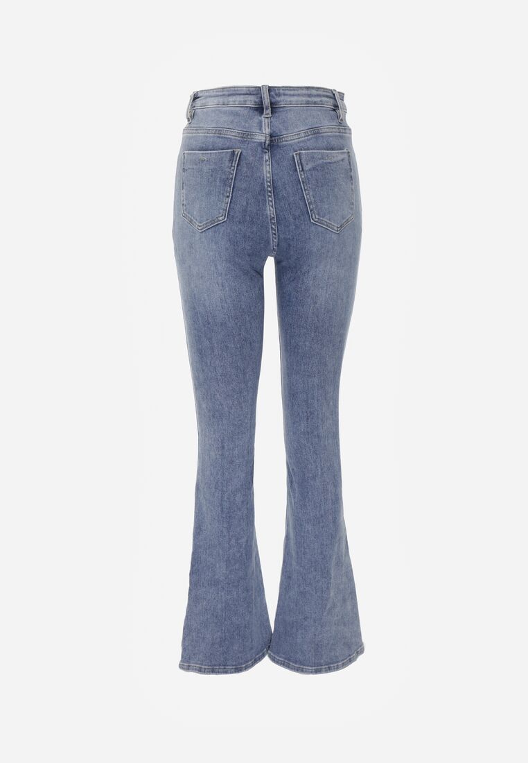 Niebieskie Jeansy Dzwony z Bawełny z Wysokim Stanem Nemenphite 7