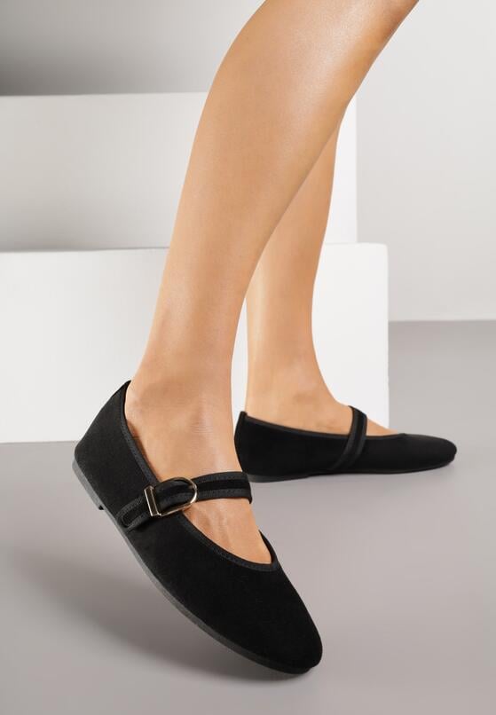 Czarne Balerinki w Stylu Mary Jane Urifiel 2