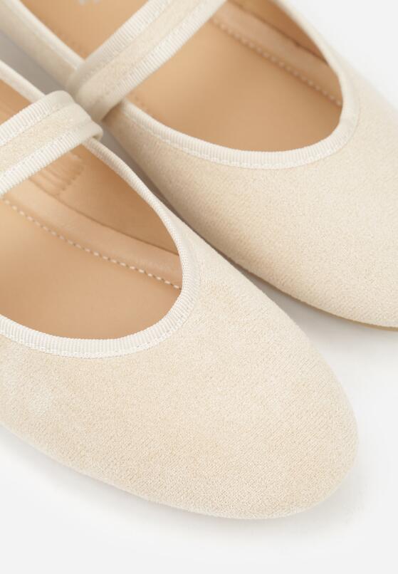 Beżowe Balerinki w Stylu Mary Jane Urifiel 9