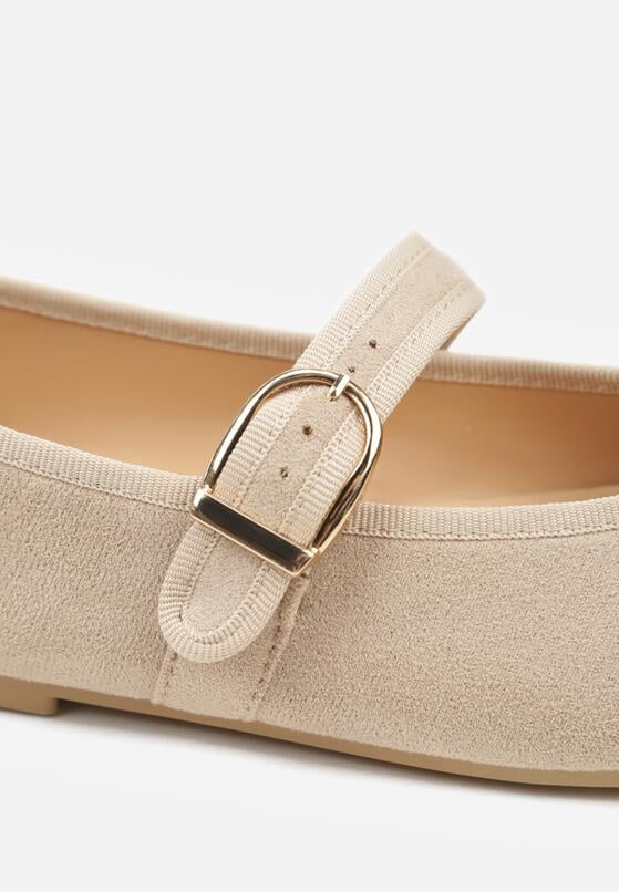 Ciemnobeżowe Balerinki w Stylu Mary Jane Urifiel 8