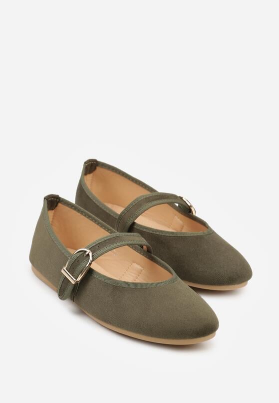 Zielone Balerinki w Stylu Mary Jane Urifiel 5
