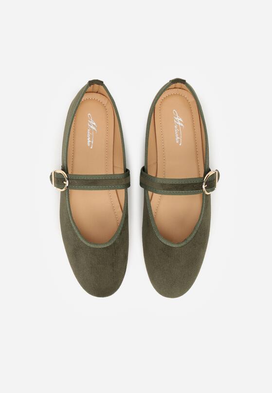 Zielone Balerinki w Stylu Mary Jane Urifiel 6