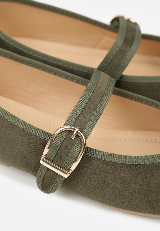 Zielone Balerinki w Stylu Mary Jane Urifiel 8