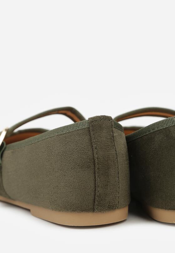 Zielone Balerinki w Stylu Mary Jane Urifiel 9