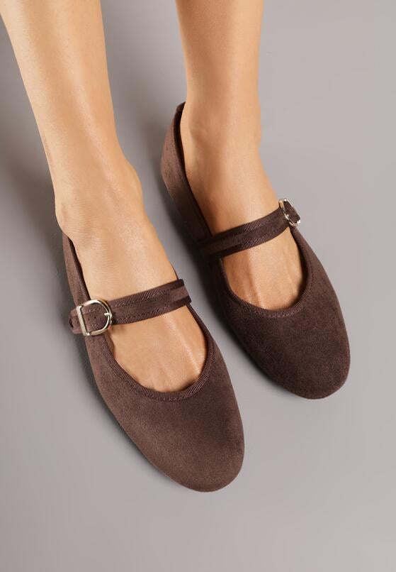 Brązowe Balerinki w Stylu Mary Jane Urifiel 3