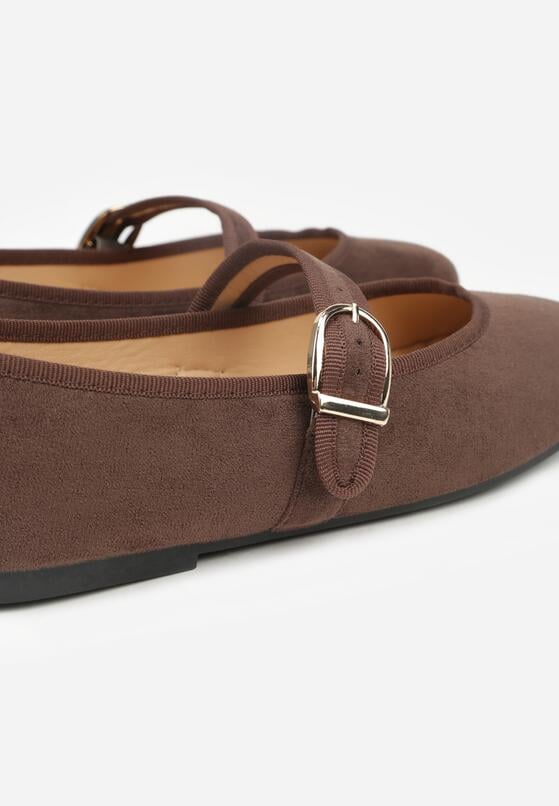 Brązowe Balerinki w Stylu Mary Jane Urifiel 8