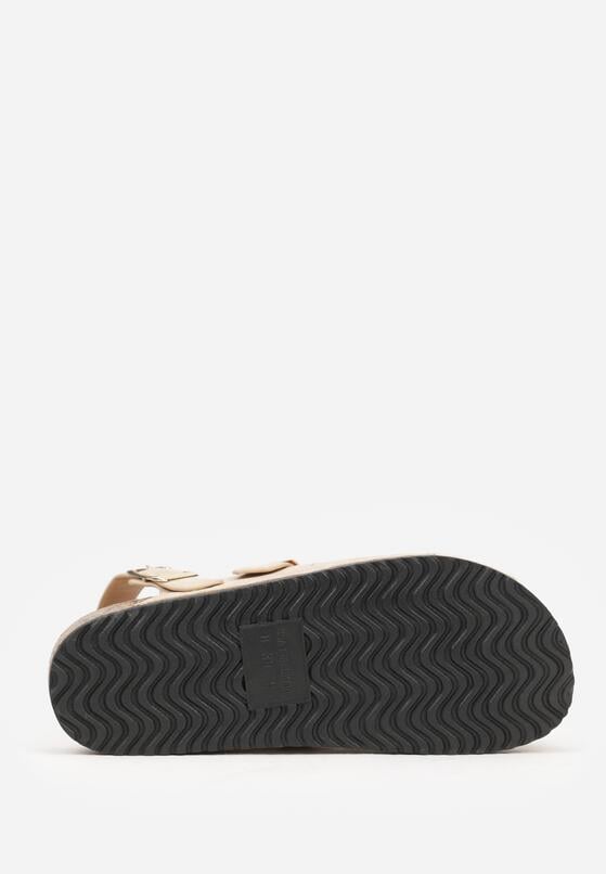 Beżowe Sandały w Stylu Chodaków Ozdobione Klamrami Qyrraya 7