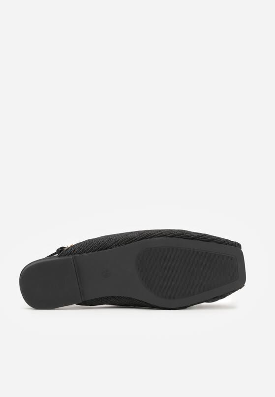 Czarne Sandały Ozdobione Plecionką i Aplikacjai Hellia 7