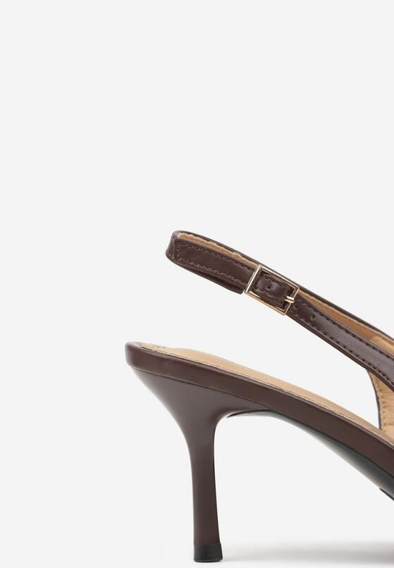 Brązowe Sandały Ozdobione Plecionką Oaratune 8