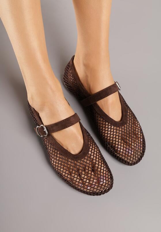 Brązowe Siateczkowe Balerinki Appletwinkle 3