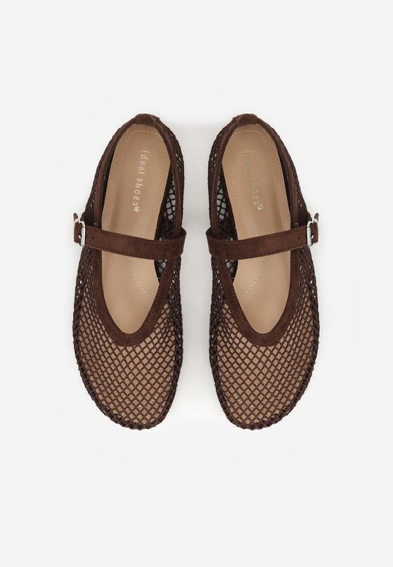Brązowe Siateczkowe Balerinki Appletwinkle 6