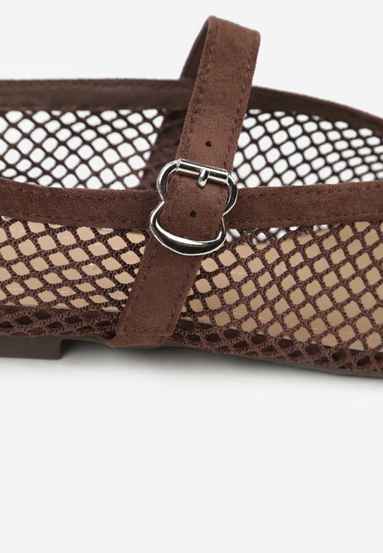 Brązowe Siateczkowe Balerinki Appletwinkle 8