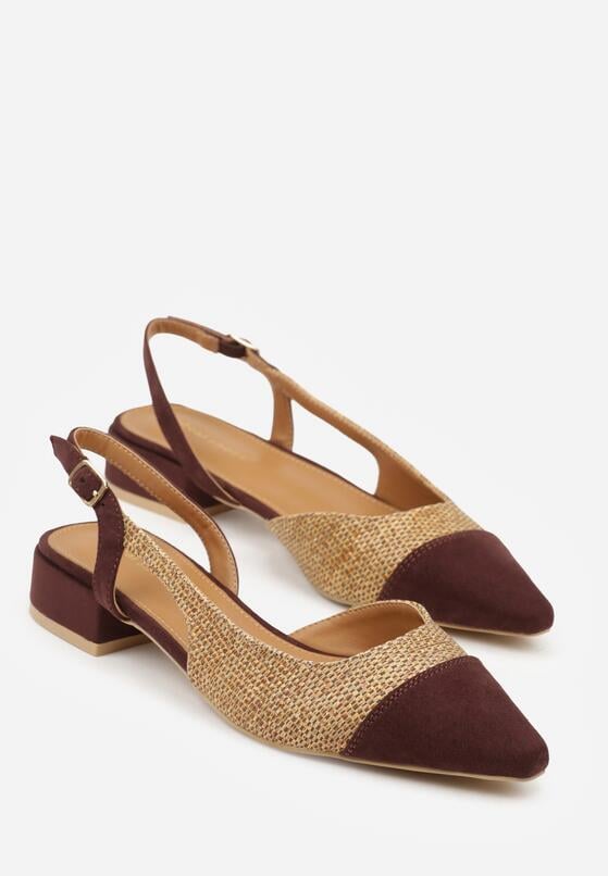 Brązowe Sandały z Plecionką Fourash 5