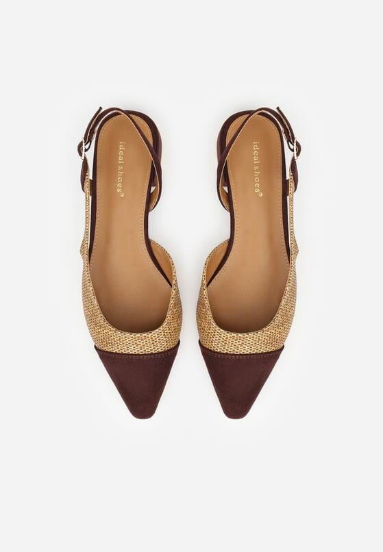 Brązowe Sandały z Plecionką Fourash 6