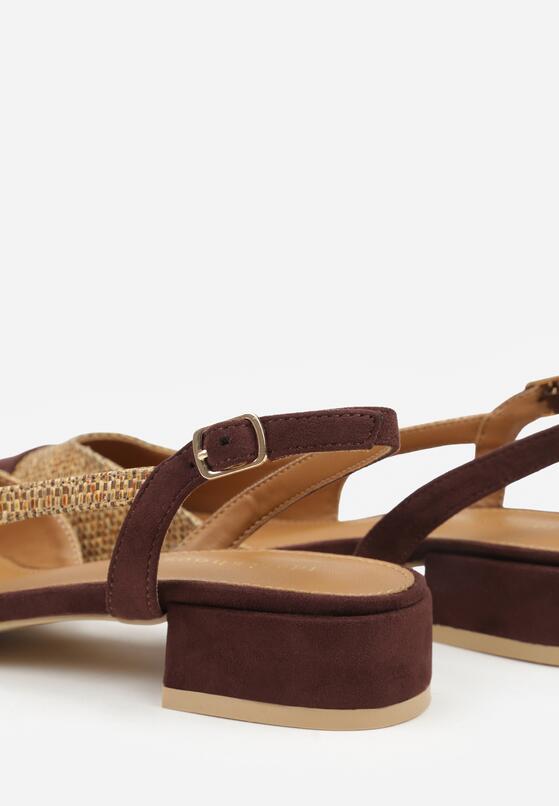 Brązowe Sandały z Plecionką Fourash 9