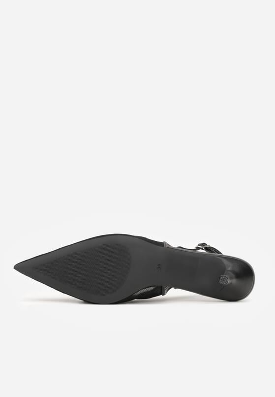 Czarne Sandały na Szpilce z Haftowanym Wzorem Iphiserris 7