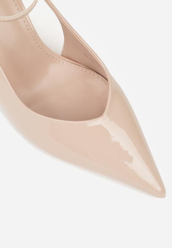 Beżowe Lakierowane Szpilki Ozdobione Wycięciami Ynisorin 8