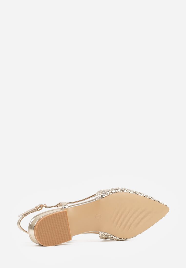 Złote Sandały Ozdobione Plecionką Melorah 7