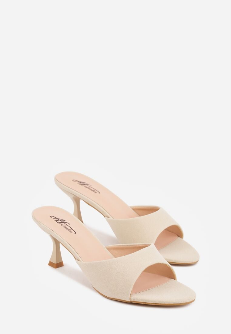 Beżowe Klapki na Kaczuszce z Otwartym Noskiem Xenlyn 5