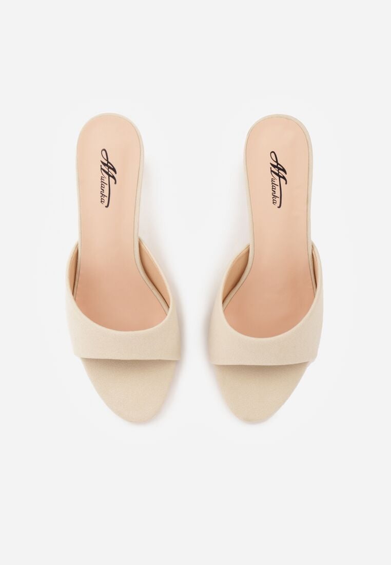 Beżowe Klapki na Kaczuszce z Otwartym Noskiem Xenlyn 6