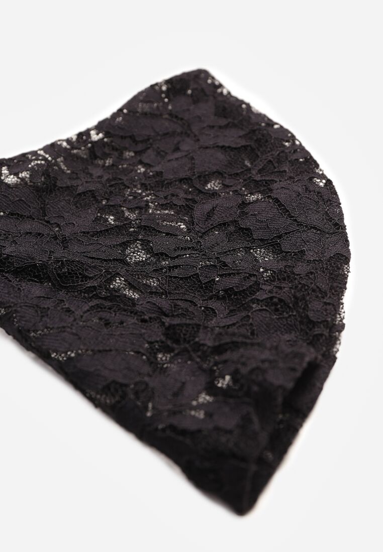 Czarna Koronkowa Sukienka VICES o Eleganckim Kroju z Wiązaniem na Plecach Irinlenne 8