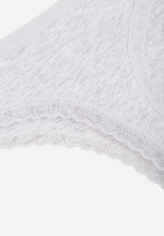 Szare Majtki z Bawełną Typu Stringi Ozdobione Koronką Cirilise 3