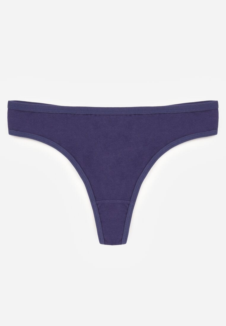 Granatowe Majtki Typu Stringi z Bawełną Asoia 1