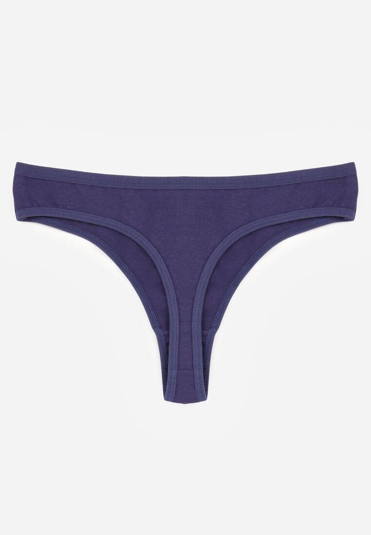 Granatowe Majtki Typu Stringi z Bawełną Asoia 2