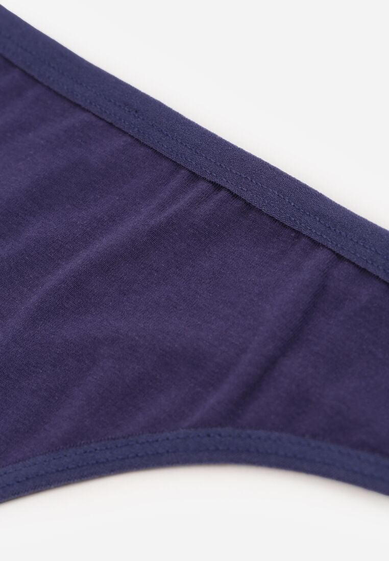 Granatowe Majtki Typu Stringi z Bawełną Asoia 3
