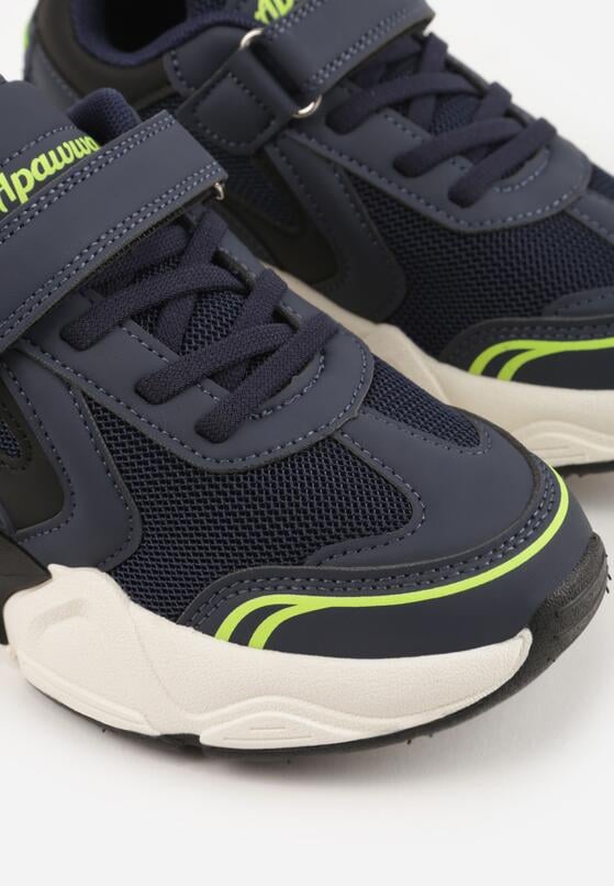 Granatowe Buty Sportowe Sneakersy z Geometrycznym Motywem Hythia 6