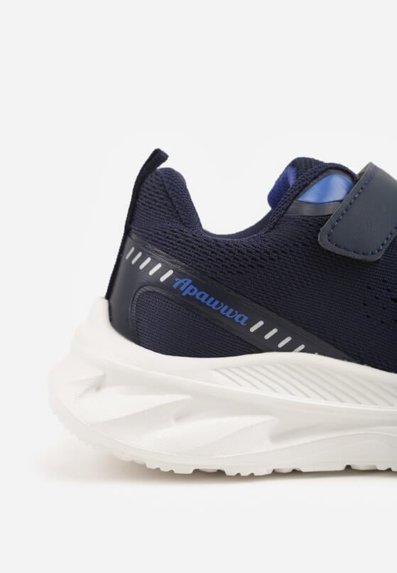 Granatowe Buty Sportowe Sneakersy na Grubej Podeszwie z Tłoczeniem Hyrene 5