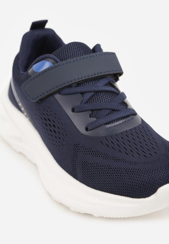 Granatowe Buty Sportowe Sneakersy na Grubej Podeszwie z Tłoczeniem Hyrene 6