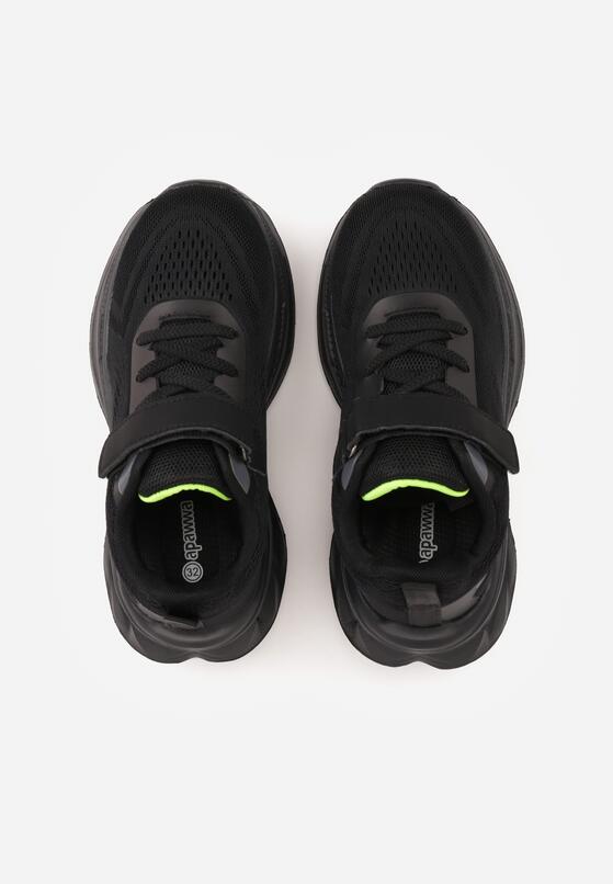 Czarne Buty Sportowe Sneakersy na Grubej Podeszwie z Tłoczeniem Hyrene 3