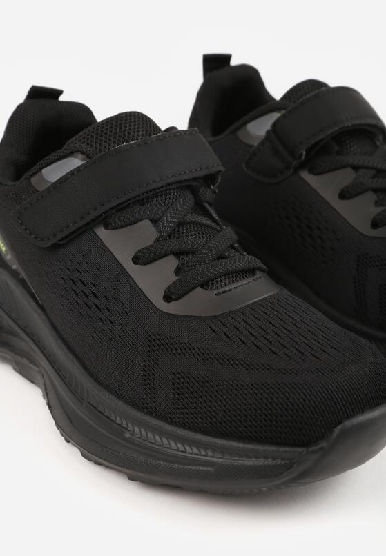 Czarne Buty Sportowe Sneakersy na Grubej Podeszwie z Tłoczeniem Hyrene 5