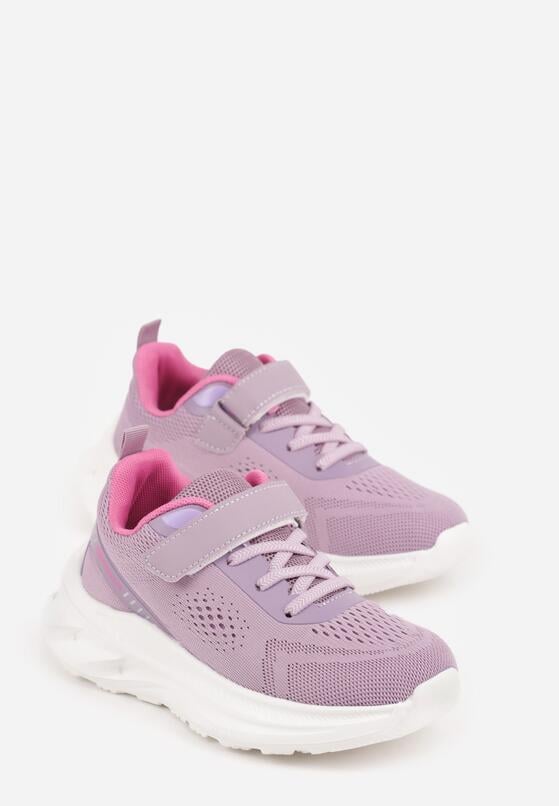 Różowo-Fioletowe Buty Sportowe Sneakersy na Grubej Podeszwie z Tłoczeniem Hyrene 2
