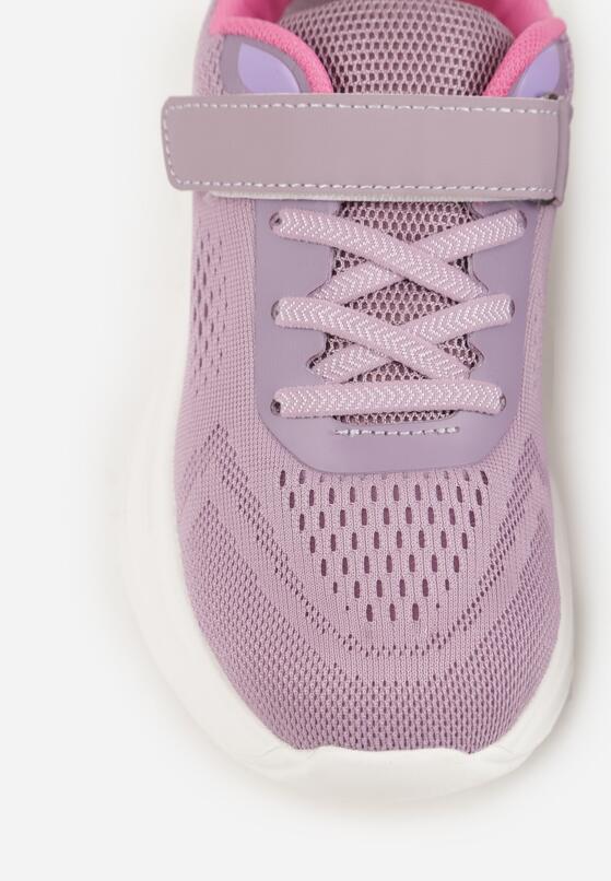 Różowo-Fioletowe Buty Sportowe Sneakersy na Grubej Podeszwie z Tłoczeniem Hyrene 6