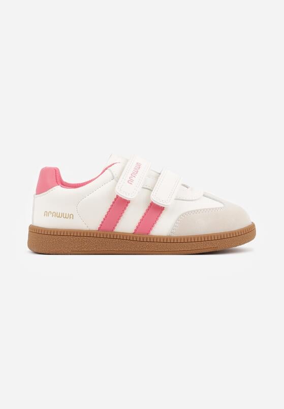 Pomarańczowe Buty Sportowe Sneakersy ze Skórzaną Wkładką Napisami i Paskami Nemoreli 1